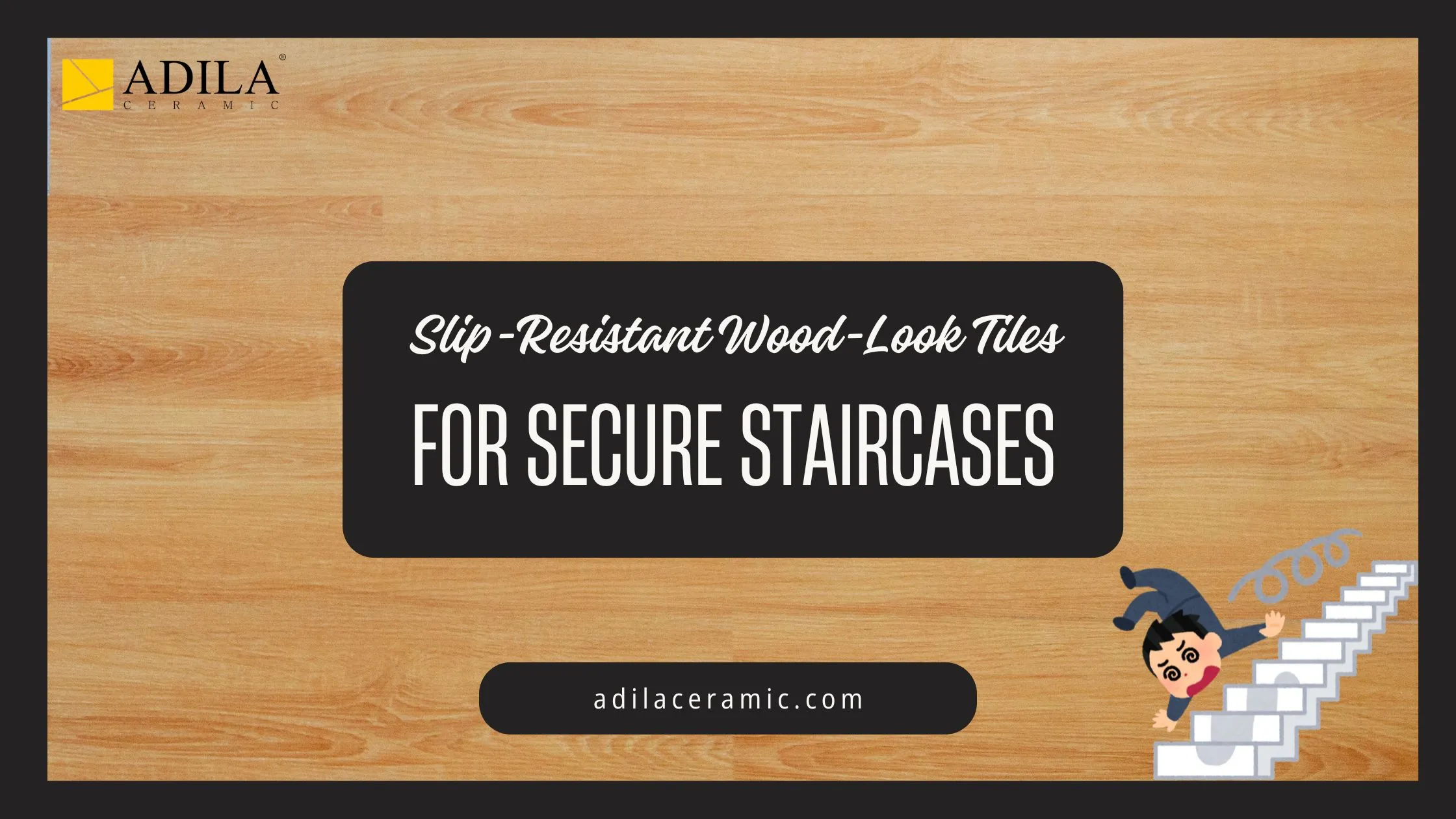 Slip-Resistant Wood-Look Tiles for Secure Staircases 